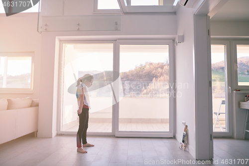 Image of girl online education ballet class at home