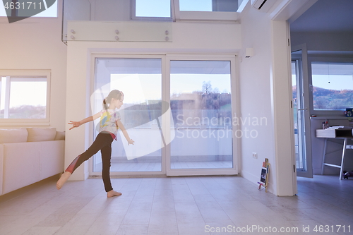 Image of girl online education ballet class at home