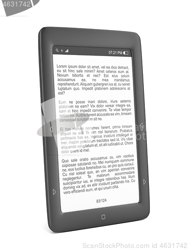 Image of E-book reader on white