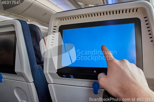 Image of Plane infotainment lcd screen