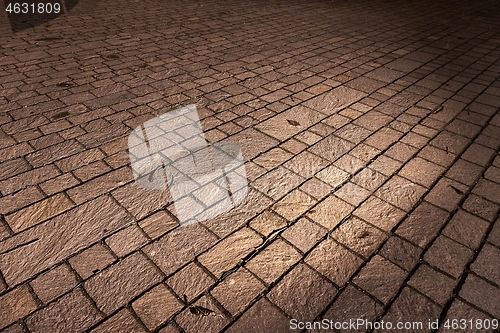 Image of Stone Pavement Pattern At Night