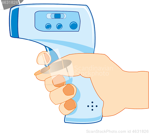 Image of Noncontact thermometer in hand of the person
