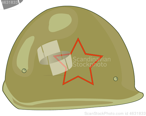 Image of Defensive helmet of the soviet soldier on white background is insulated