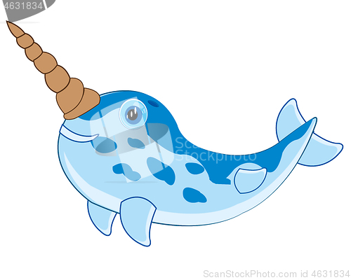 Image of Whale narwhal on white background is insulated