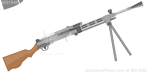 Image of Soviet machine gun on white background is insulated