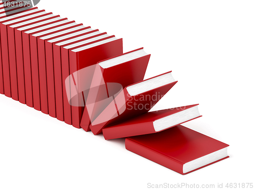 Image of Row with many red books