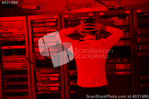 Image of system fail situation in network server room