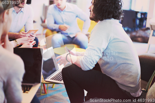 Image of Startup Business Team At A Meeting at modern office building