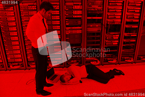 Image of system fail situation in network server room