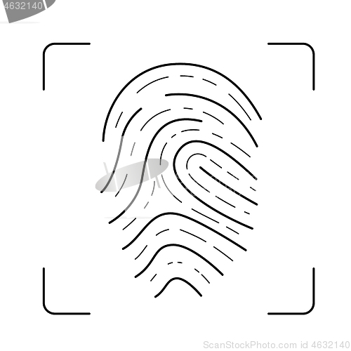 Image of Scan of fingerprint line icon.