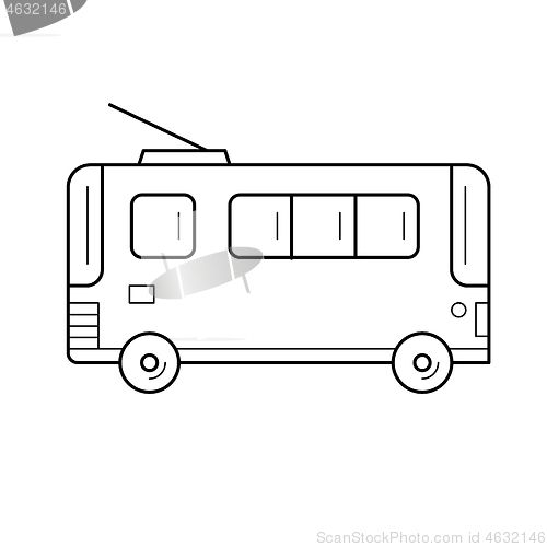 Image of Trolleybus line icon.