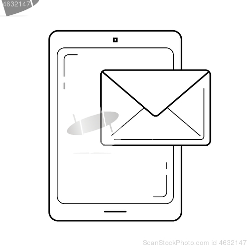 Image of Mobile phone mailing line icon.