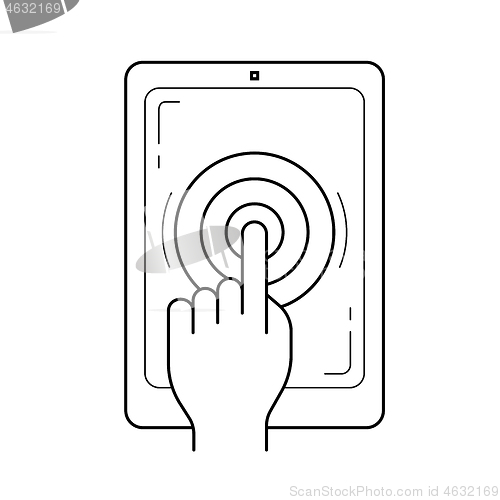 Image of Fingerprint scanner line icon.