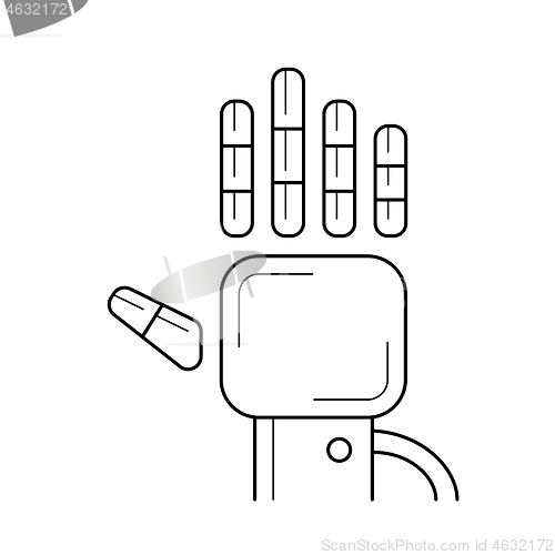 Image of Tracking glove line icon.