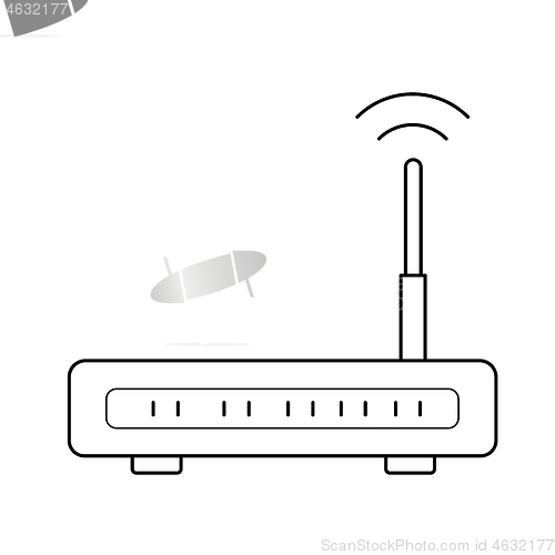 Image of Wifi router line icon.