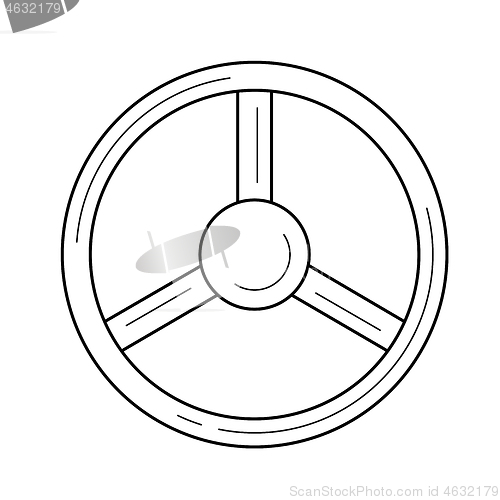 Image of Steering wheel line icon.