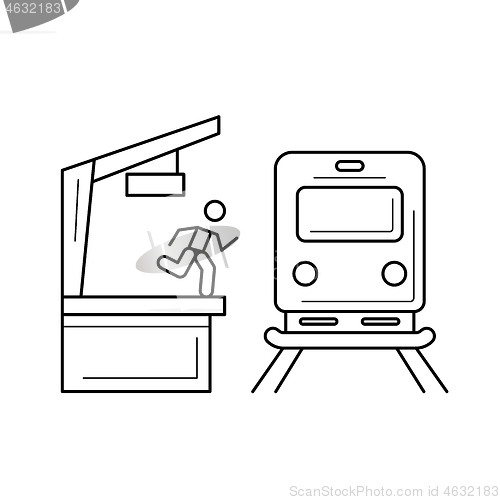 Image of Train station line icon.