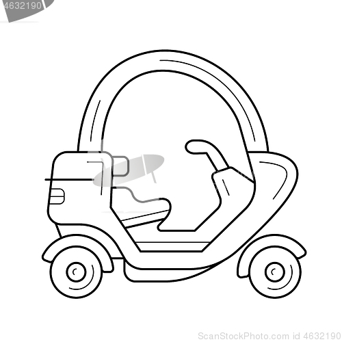 Image of Tuk tuk line icon.