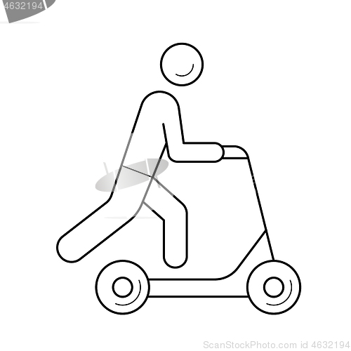 Image of Push scooter line icon.