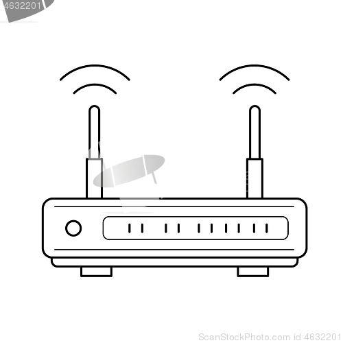 Image of Wifi router line icon.