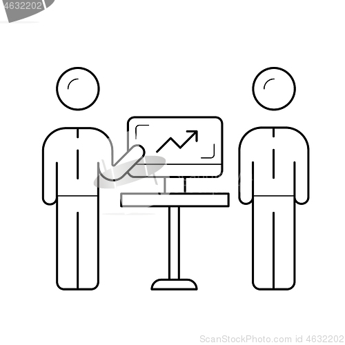 Image of Project presentation line icon.
