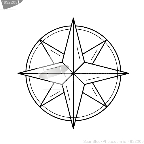 Image of Nautical compass line icon.