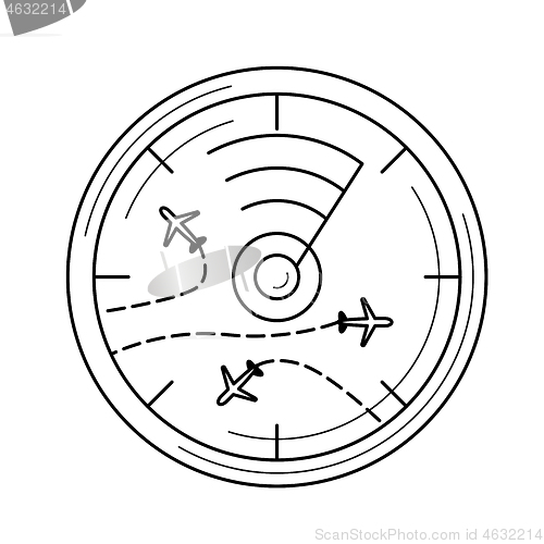 Image of Flight radar line icon.