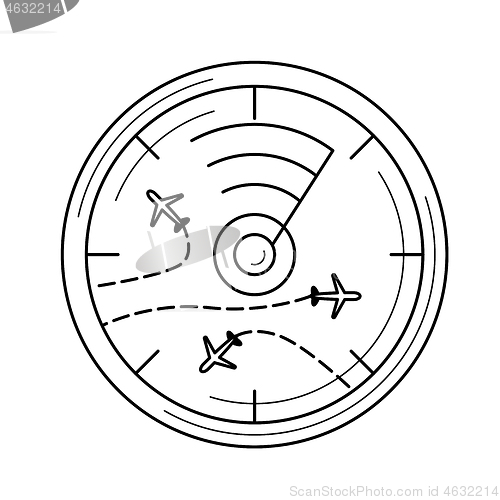 Image of Flight radar line icon.