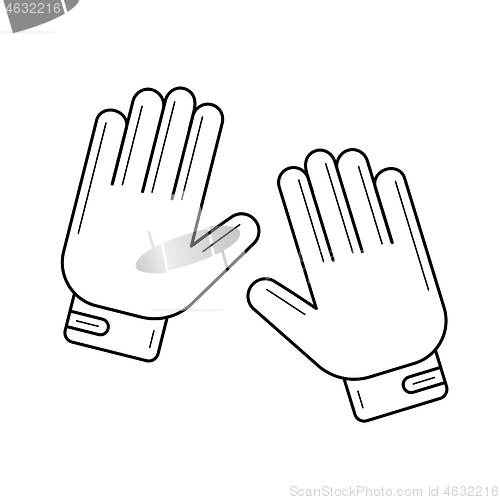 Image of Moto gloves line icon.