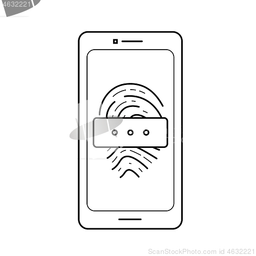 Image of Fingerprint password line icon.