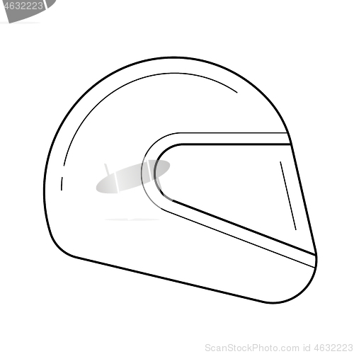 Image of Moto helmet line icon.