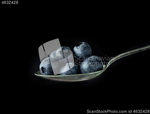 Image of spoon of blueberries