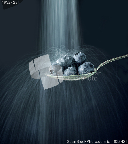 Image of spoon of blueberries