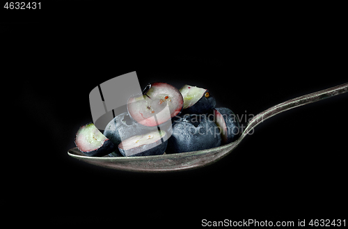 Image of spoon of blueberries