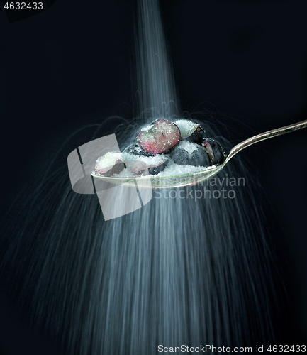 Image of spoon of blueberries