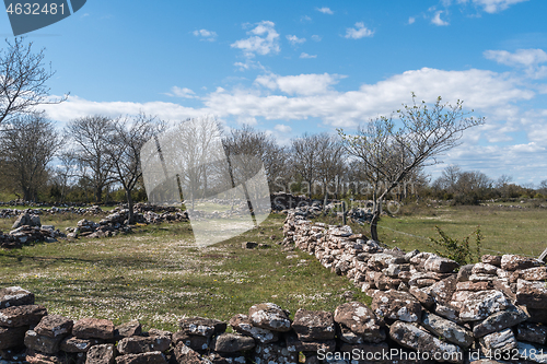 Image of Old dry abandoned stone walls