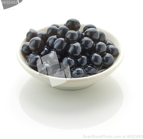 Image of black tapioca pearls for bubble tea