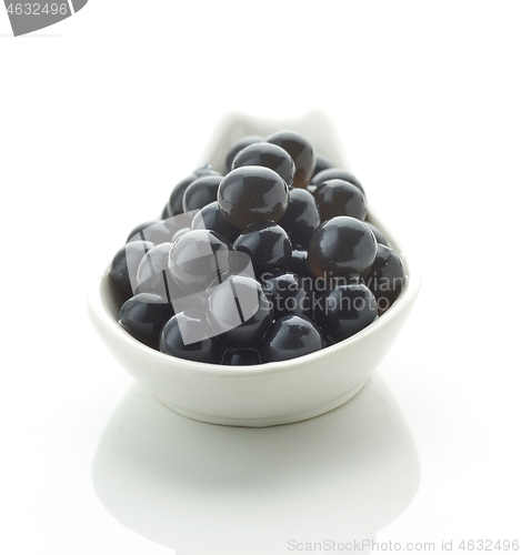 Image of black tapioca pearls for bubble tea