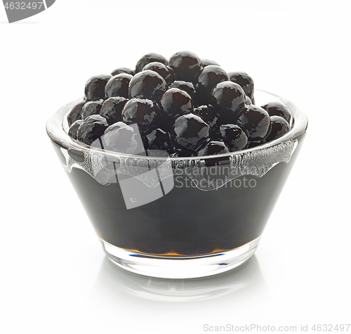 Image of black tapioca pearls for bubble tea