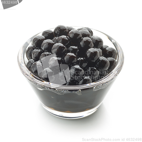 Image of black tapioca pearls for bubble tea