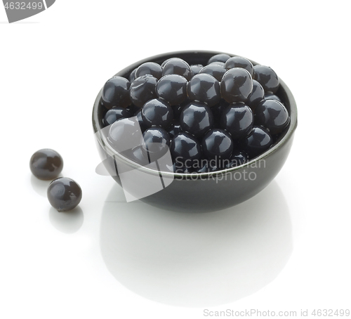 Image of black tapioca pearls for bubble tea