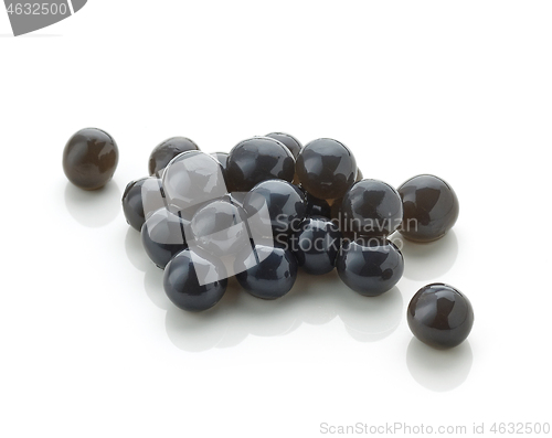 Image of black tapioca pearls for bubble tea