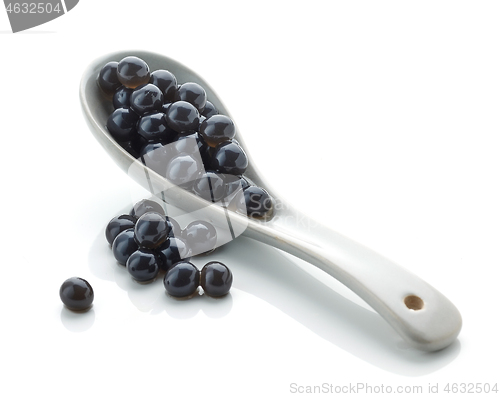 Image of black tapioca pearls for bubble tea