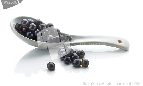 Image of black tapioca pearls for bubble tea