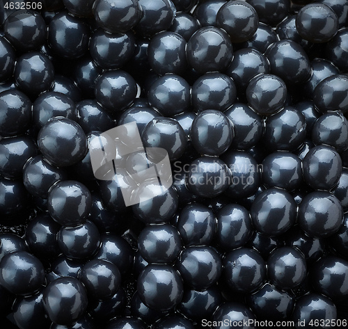 Image of black tapioca pearls for bubble tea