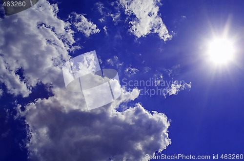 Image of sky background. sun and clouds background 1