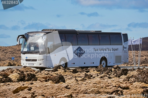 Image of Tour buses for tourists in Iceland