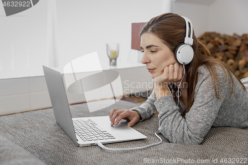 Image of Working at home while listen music