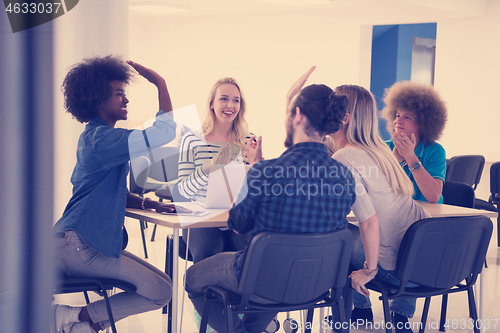 Image of Multiethnic startup business team on meeting