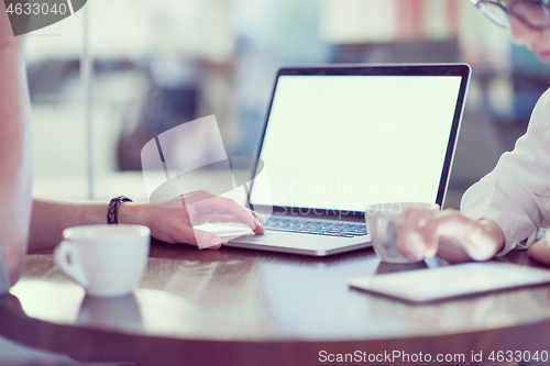 Image of startup Business team Working With laptop in creative office